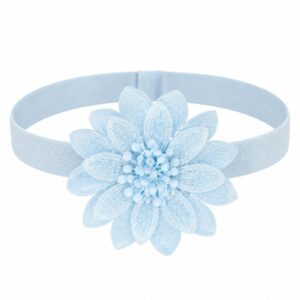 Haarband met Gehaakte Bloem - Lichtblauw