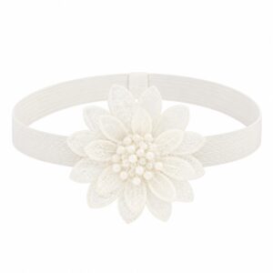 Haarband met Gehaakte Bloem - Wit