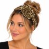 Haarband met Bloem - Panterprint – Zwart Bruin