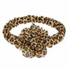 Haarband met Bloem - Panterprint – Zwart Bruin