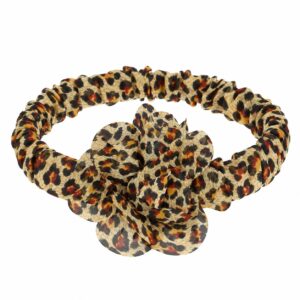 Haarband met Bloem - Panterprint – Zwart Bruin