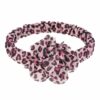 Haarband met Bloem - Panterprint – Zwart Roze