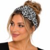 Haarband met Bloem - Panterprint – Zwart Wit