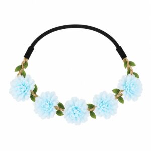 Haarband met Bloemen – Lichtblauw
