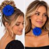 Haarband met Puntige Bloem - Veter Striklint - Blauw