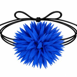 Haarband met Puntige Bloem - Veter Striklint - Blauw