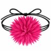 Haarband met Puntige Bloem - Veter Striklint - Fuchsia roze