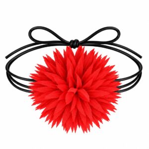 Haarband met Puntige Bloem - Veter Striklint - Rood