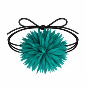 haarband-puntige-bloem-veter-zeegroen-van-Haarsoires Haarband met Puntige Bloem - Veter Striklint - Groen