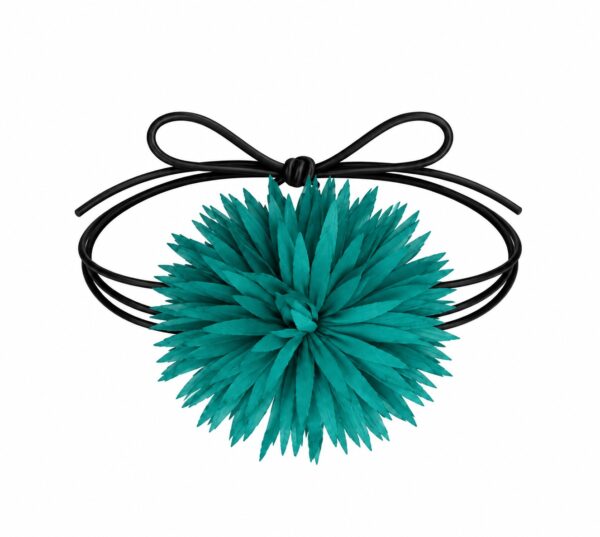 haarband-puntige-bloem-veter-zeegroen-van-Haarsoires Haarband met Puntige Bloem - Veter Striklint - Groen