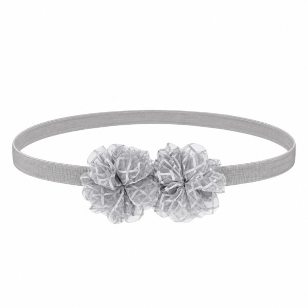 haarband-tule-bloem-grijs-van-Haarsoires Haarband met Tule Bloemen - Grijs