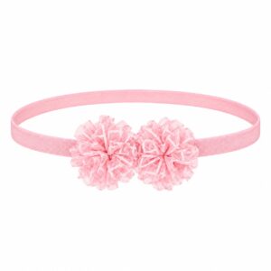 haarband-tule-bloem-roze-van-Haarsoires Haarband met Tule Bloemen - Roze