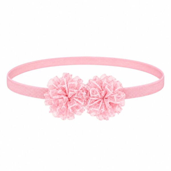 haarband-tule-bloem-roze-van-Haarsoires Haarband met Tule Bloemen - Roze
