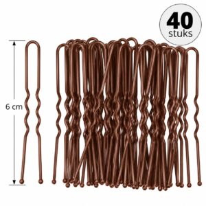 haardotspelden-6cm-bruin-40stuks-van-Haarsoires Haardotspelden 6cm - Metalen Haarpinnen - Bruin - 40 Stuks