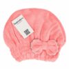 haardroogdoek-muts-roze-op-displaykaart-van-Haarsoires Haardoek Haarhanddoek – Microvezel – Sneldrogend – Roze