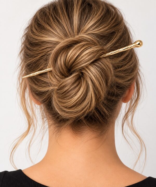 Haarpin 17cm - Druppelvorm – voor Knot – Metaal – Goud