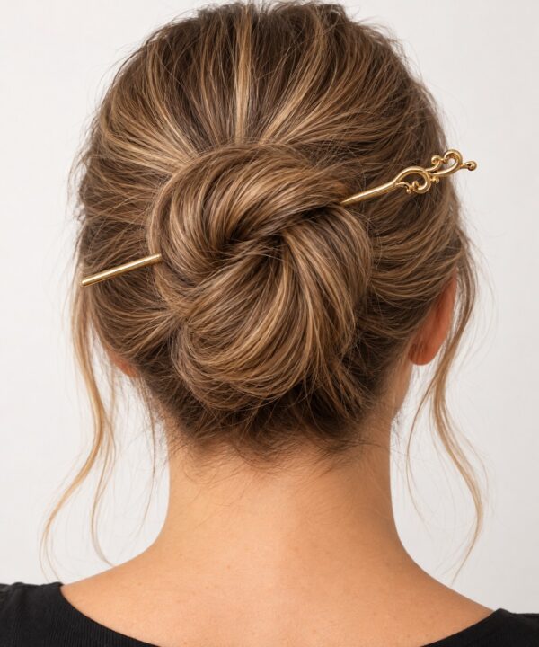 Haarpin 17cm - Krulvorm – voor Knot – Metaal – Goud