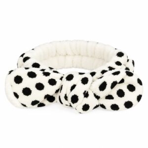Make-Up Haarband – Stippenprint – Teddy met Strik – Wit