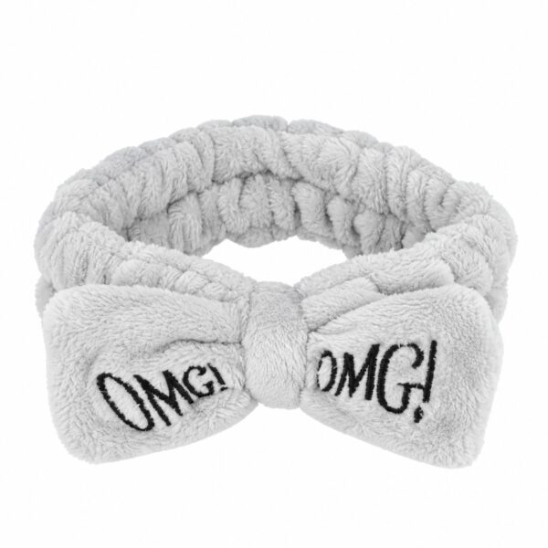 make-up-haarband-teddy-grijs-van-Haarsoires Make-Up Haarband – Teddy met Strik – Grijs