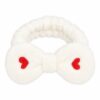 make-up-haarband-teddy-wit-van-Haarsoires Make-Up Haarband – Hartjesprint – Teddy met Strik – Wit