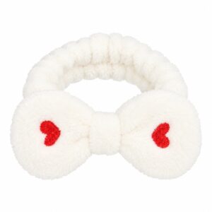 Make-Up Haarband – Hartjesprint – Teddy met Strik – Wit