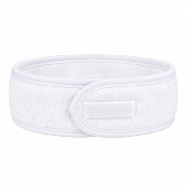 make-up-haarband-wit-van-Haarsoires Make-Up Haarband 8cm – Verstelbaar met Klittenband – Wit