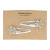 Haarspeld Klikklak 5cm - Bloem - Glitter Steentjes - Zilver - 2 Stuks