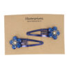 Haarspeld Klikklak 5cm - Bloem - Glitter Steentjes - Blauw - 2 Stuks