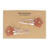 Haarspeld Klikklak 5cm - Bloem - Glitter Steentjes - Bruin - 2 Stuks