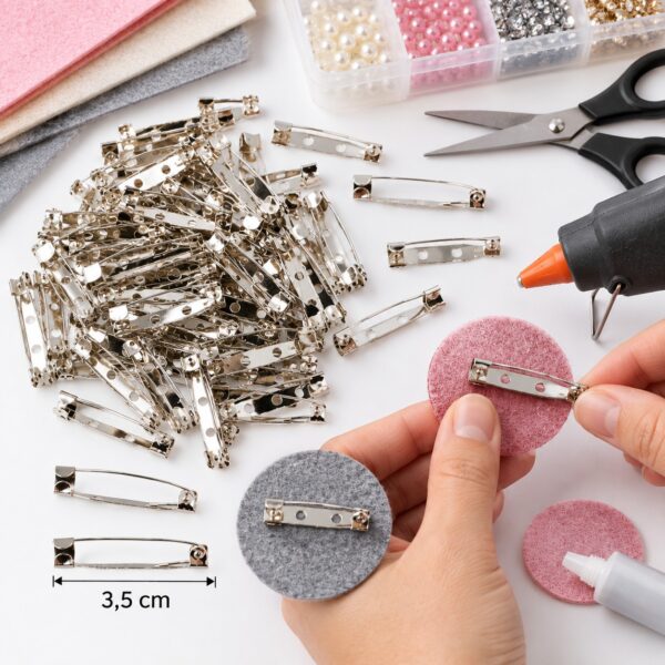 DIY-broches-maken DIY Broche 3,5cm - Brochespeldjes - Metaal - Zilver - 50 Stuks
