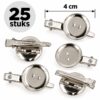 DIY Haarklemmetjes 4cm - Plakschijf en Broche - Metaal - Zilver - 25 Stuks