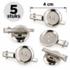 DIY-haarklemmetjes-plakschijf-broche-4cm-5-stuks-van-Haarsoires DIY Haarklemmen 4cm - Plakschijf en Broche - Metaal - Zilver - 5 Stuks