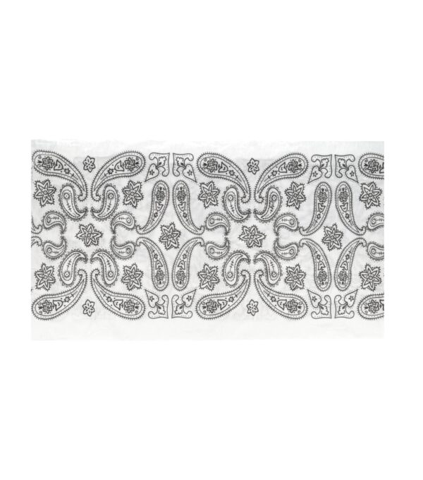 MF_5 Haarband Multifunctioneel 45x25cm - Paisleyprint - Wit