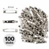 DIY Broche 2,5cm – Brochespeldjes – Metaal – Zilver – 100 Stuks