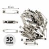 brochespeldjes-3,5cm-50-stuks-van-Haarsoires DIY Broche 3,5cm - Brochespeldjes - Metaal - Zilver - 50 Stuks