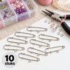 DIY Brochespelden met Oogje 5cm – Metaal – Zilver – 10 Stuks