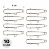 DIY Brochespelden met Oogje 5cm – Metaal – Zilver – 10 Stuks