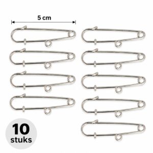 brochespeldjes-met-oogje-5cm-10-stuks-van-Haarsoires DIY Brochespelden met Oogje 5cm – Metaal – Zilver – 10 Stuks