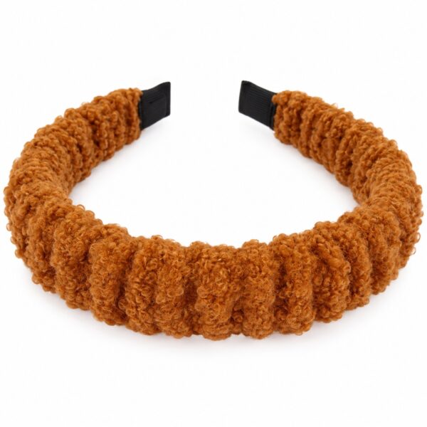 diadeem-gerimpeld-teddystof-bruin-van-Haarsoires Haarband Diadeem – Gerimpelde Teddystof – Bruin