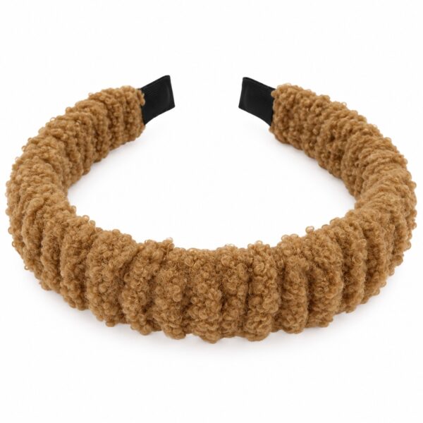 diadeem-gerimpeld-teddystof-lichtbruin-van-Haarsoires Haarband Diadeem – Gerimpelde Teddystof – Lichtbruin