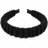 Haarband Diadeem – Gerimpelde Teddystof – Zwart