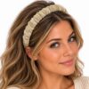 Haarband Diadeem - Gerimpelde Velvet Stof – Beige