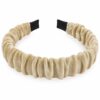 Haarband Diadeem - Gerimpelde Velvet Stof – Beige