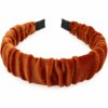 Haarband Diadeem - Gerimpelde Velvet Stof - Oranje Bruin