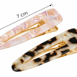 duckklemmen-7cm-marmerprint-beige-roze-van-Haarsoires Haarspeld Duckklemmen 7cm – Marmerprint – Bruin Beige Roze – 2 Stuks
