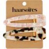 duckklemmen-marmerprint-beige-roze-op-kaart-van-Haarsoires Haarspeld Duckklemmen 7cm – Marmerprint – Bruin Beige Roze – 2 Stuks