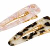 duckklemmen-marmerprint-beige-roze-van-Haarsoires Haarspeld Duckklemmen 7cm – Marmerprint – Bruin Beige Roze – 2 Stuks