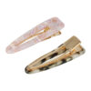 h719-marmer_12 Haarspeld Duckklemmen 7cm – Marmerprint – Bruin Beige Roze – 2 Stuks