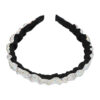 Haarband Diadeem - Wave - Glitter Steentjes - Zwart Zilver