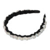 Haarband Diadeem - Wave - Glitter Steentjes - Zwart Zilver